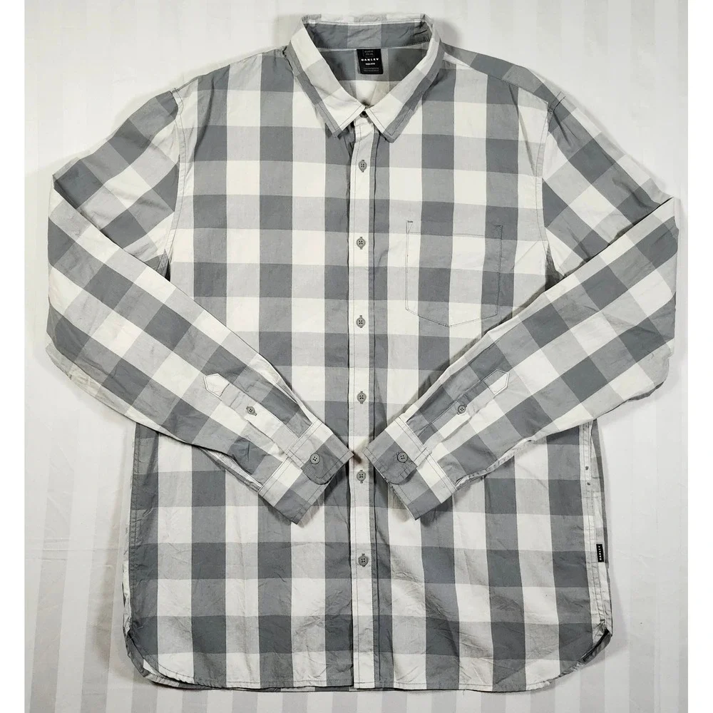 Oakley Mens XL Regular Fit Buffalo Plaid Long Sleeve Button Down Shirt 0032 - Picture 2 of 11